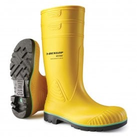 DUNLOP ACIFORT Safety Wellington Boots Steal Toe Cap & Midsole Yellow