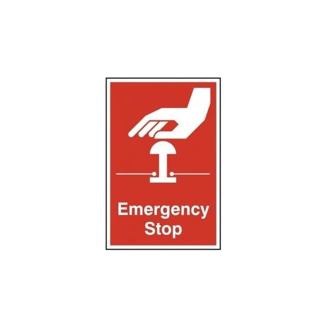 Complete Safety Supplies Emergency Stop Button - Self Adhesive Semi Rigid PVC	 - 200 x 300