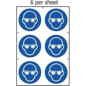 Eye Protection Image Sign - 6 per sheet