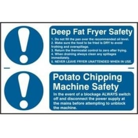 Fat Fryer and Potato Chipping Machine Safety Sign (2 per sheet)