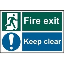 Fire Exit & Keep Clear sign
