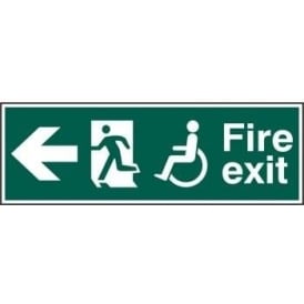 Fire Exit Sign suitable for Disabled with Man Running Left and Arrow Left