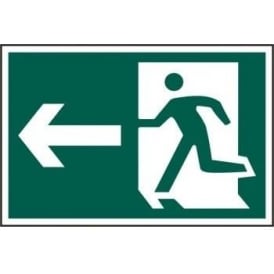 Fire Exit Sign with Man Running Right with Left Arrow