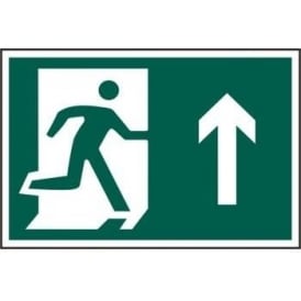 Fire Exit Sign with Man Running Right with Up Arrow