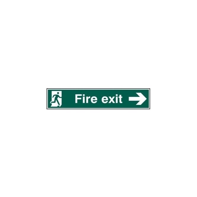 Complete Safety Supplies Fire Exit with Man Running Right and Right Arrow