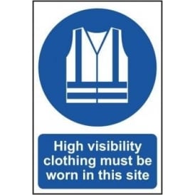 High visibility clothing must be worn in this site sign