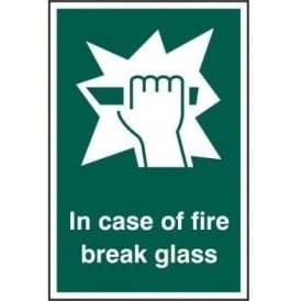 In Case Of Fire Break Glass Sign