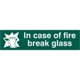 In Case Of Fire Break Glass Sign