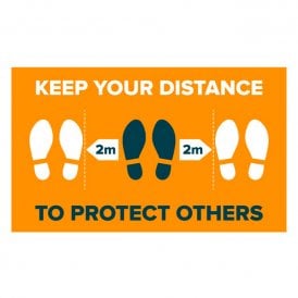 Keep Your Distance To Protect Others Floor Vinyl - Rectangular
