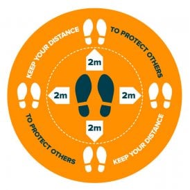 Keep Your Distance To Protect Others Floor Vinyl - Round