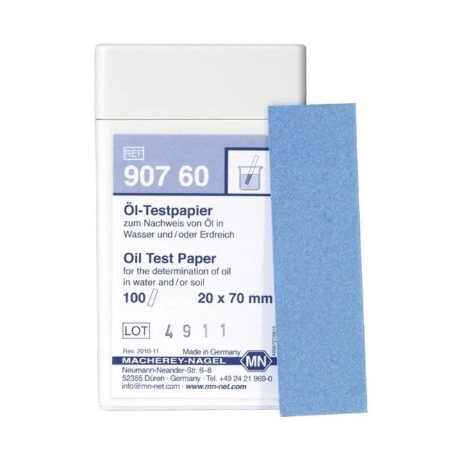 Macherey Nagel 907 60 OIL test paper box of 100 strips 20 x 70 mm