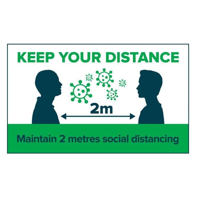 Maintain 2 Metres Social Distancing - Floor Vinyl - Rectangular