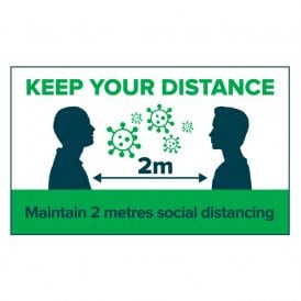 Maintain 2 Metres Social Distancing - Floor Vinyl - Rectangular