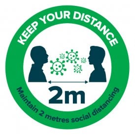 Maintain 2 Metres Social Distancing Floor Vinyl - Round