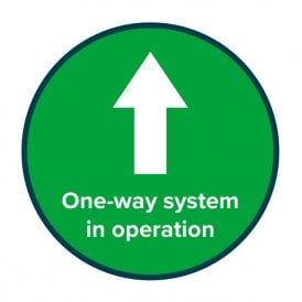 One Way System in Operation Arrow / Text - Floor Vinyl - 300mmØ