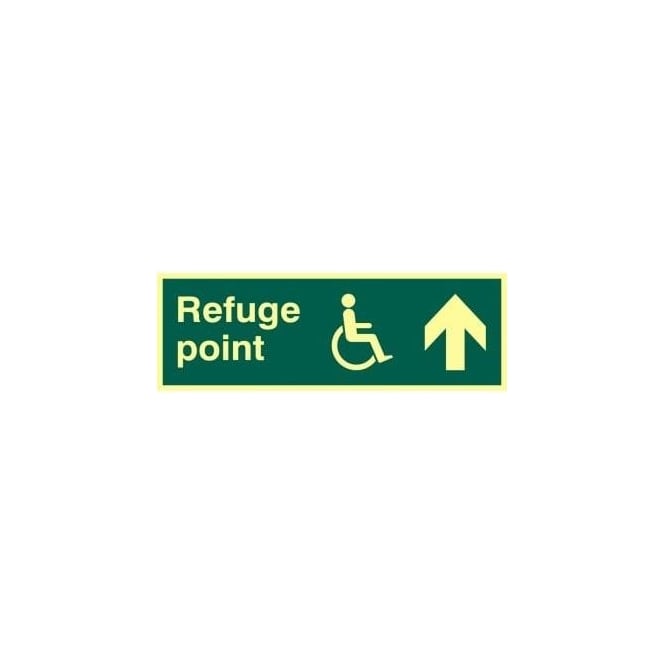 Complete Safety Supplies Photoluminescent Disabled Refuge Point- Arrow Up Sign