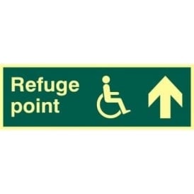 Photoluminescent Disabled Refuge Point- Arrow Up Sign