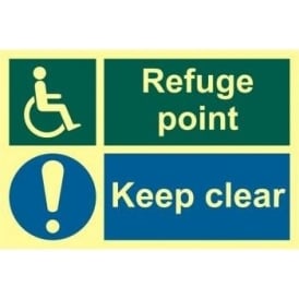 Photoluminescent Disabled Refuge Point Keep Clear Sign