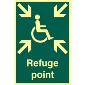 Photoluminescent Disabled Refuge Point Sign