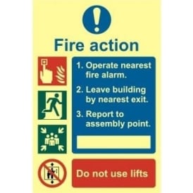 Photoluminescent Fire Action Plan Sign