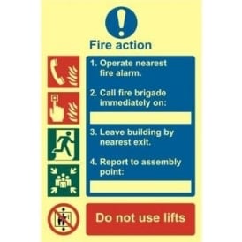 Photoluminescent Fire Action Plan Sign