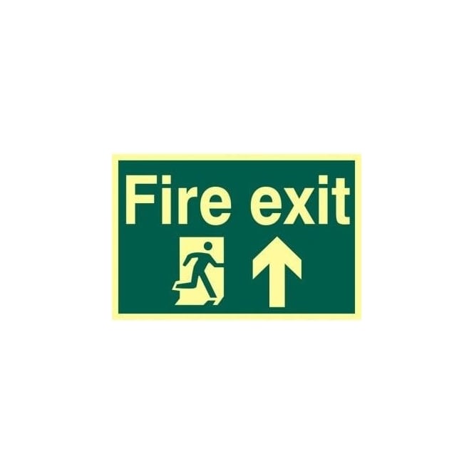 Complete Safety Supplies Photoluminescent Fire Exit Sign with Running Man with Up Arrow