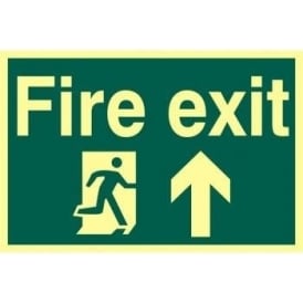 Photoluminescent Fire Exit Sign with Running Man with Up Arrow