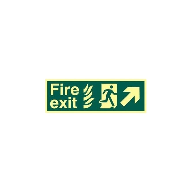 Complete Safety Supplies Photoluminescent Fire Exit with Man Running from Flames with Arrow Up/Right