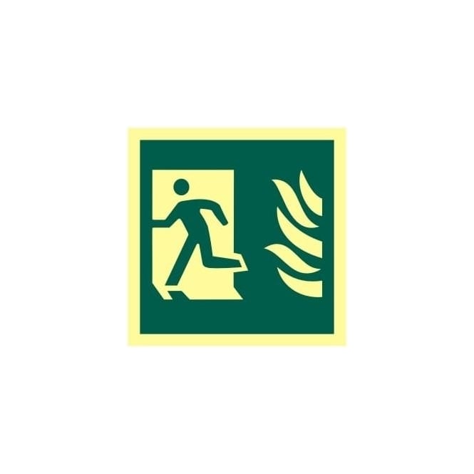 Complete Safety Supplies Photoluminescent Man Running from Flames Left Sign