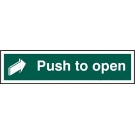 Push To Open with Arrow Right Sign
