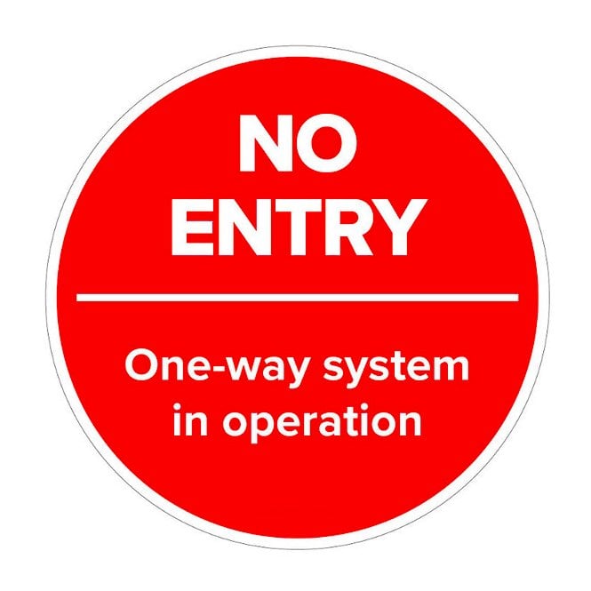 Red No Entry - Floor Vinyl - 300mmØ