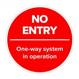Red No Entry - Floor Vinyl - 300mmØ