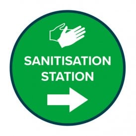 Sanitisation Station Right Arrow - Floor Vinyl - 300mmØ
