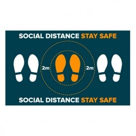 Social Distance, Stay Safe Floor Vinyl - Rectangular