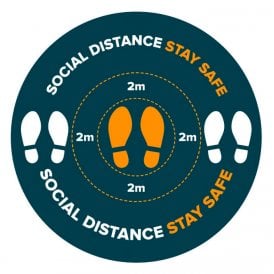 Social Distance, Stay Safe - Floor Vinyl - Round