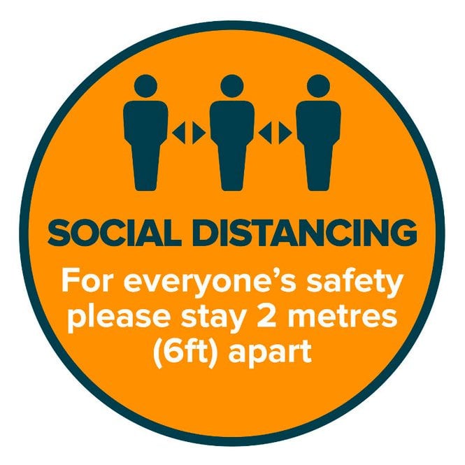 Social Distancing -  Floor Vinyl - Round