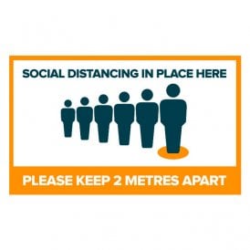 Social Distancing In Place Here Floor Vinyl - Rectangular