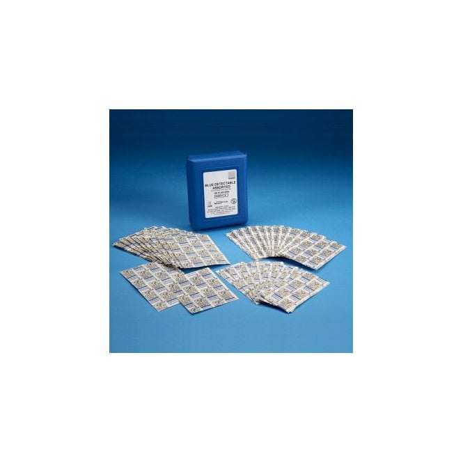 Steroplast Blue Detectable Plasters (Assorted Sizes) - 100's (Plastic Box)