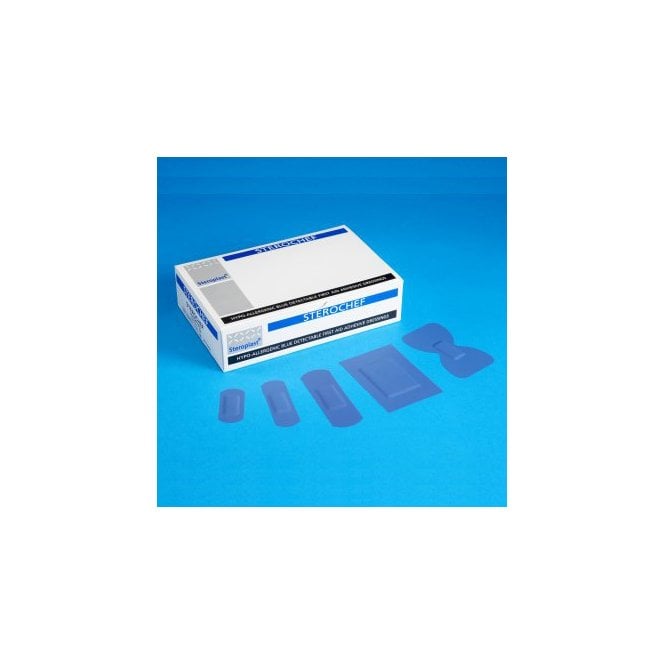 Steroplast Blue Detectable Washproof Plasters 