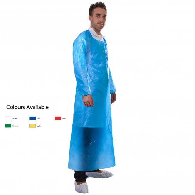 Supertouch Disposable PE Food Safe Apron With Sleeves (Case of 200)