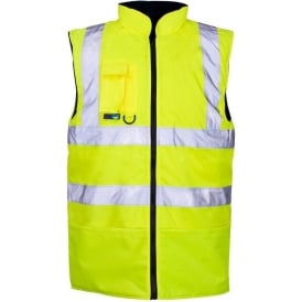 Supertouch Hi Vis Bodywarmer Reversible Quilted Lining - Yellow EN471 36741-7