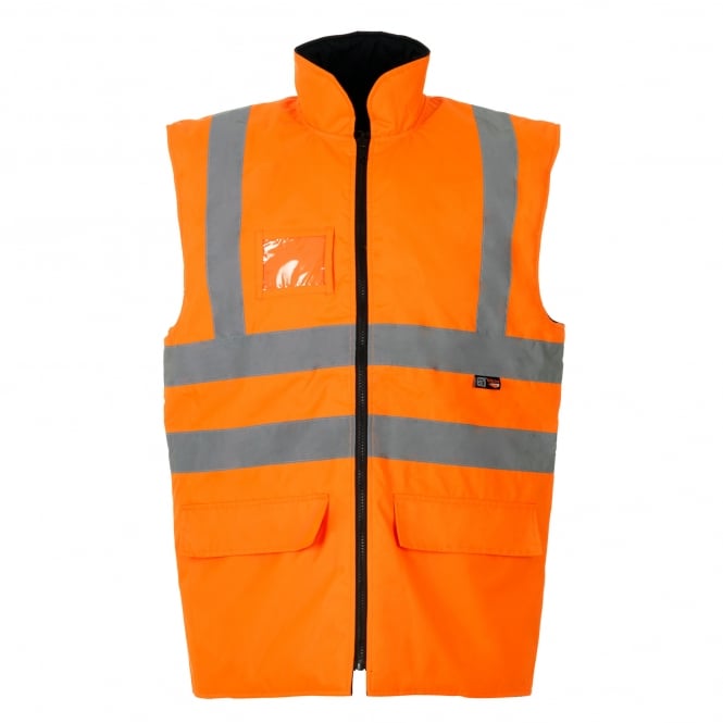 Supertouch Hi Vis Bodywarmer Reversible Quilted Lining Orange GO/RT 3279