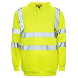 Hi Vis Hooded Sweatshirt Yellow EN ISO 20471