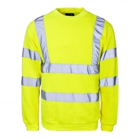 Hi Vis Sweatshirt Crew Neck Yellow EN 471