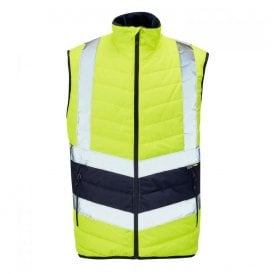 Supertouch Hi Vis Yellow 2 Tone Puffer Bodywarmer