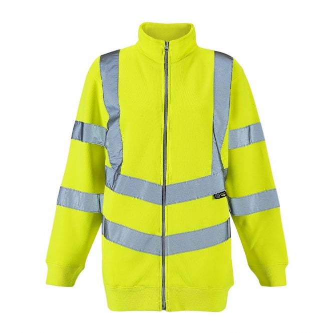 Supertouch Ladies Hi Vis Orange/Yellow Eshaal Zipped Sweatshirt
