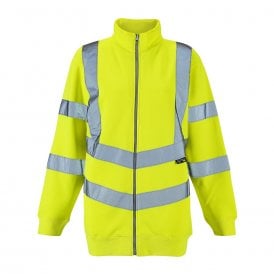 Ladies Hi Vis Orange/Yellow Eshaal Zipped Sweatshirt