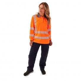Ladies Hi Vis Orange/Yellow Jaya Birds Eye Polo