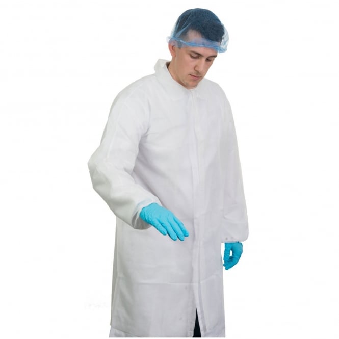 Supertouch Non-Woven Disposable Coats Elasticated Cuffs (pack of 50)