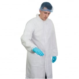 Supertouch Non-Woven Disposable Coats Elasticated Cuffs